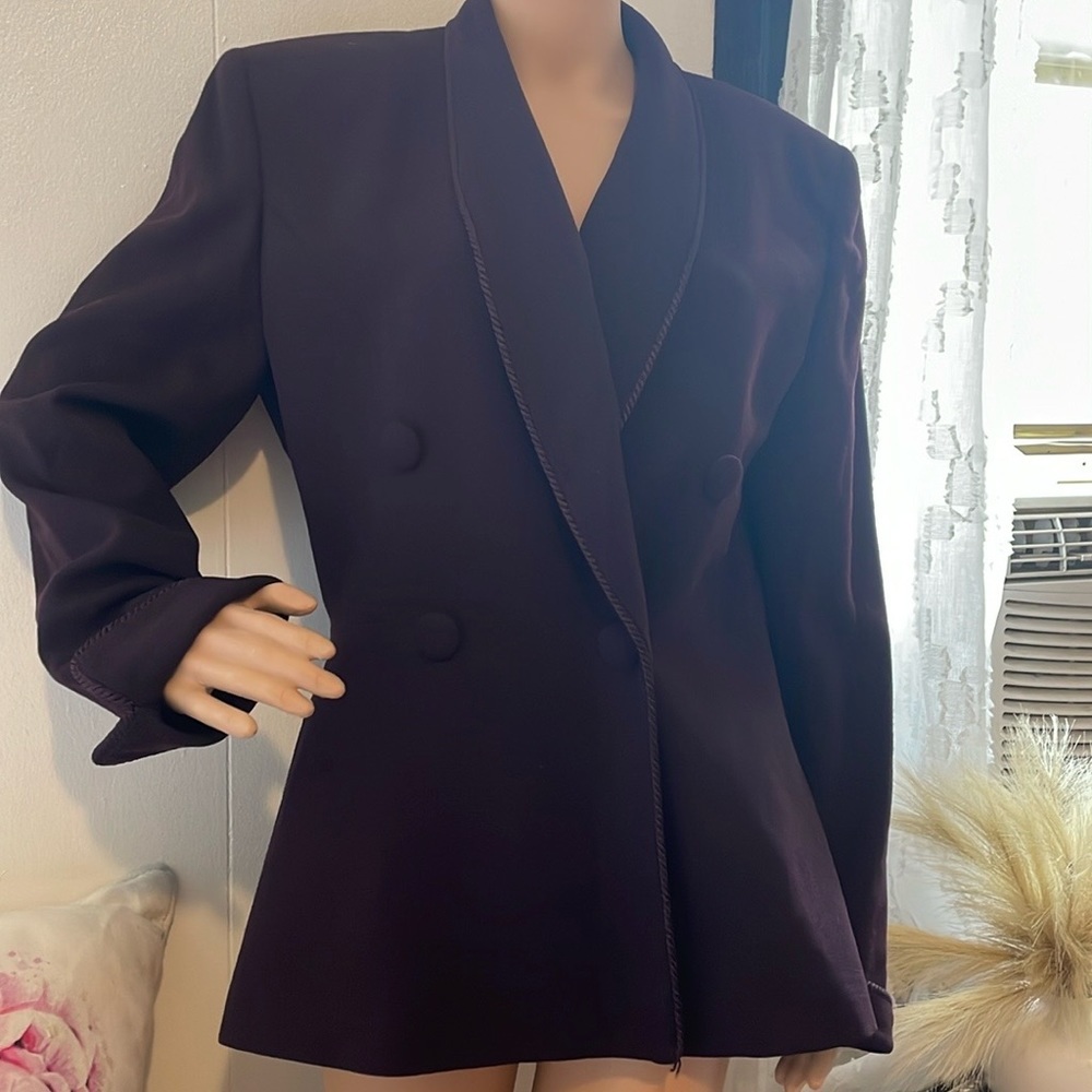 Vintage Christian Dior Double-Breasted Purple Blazer - Picture 5 of 14